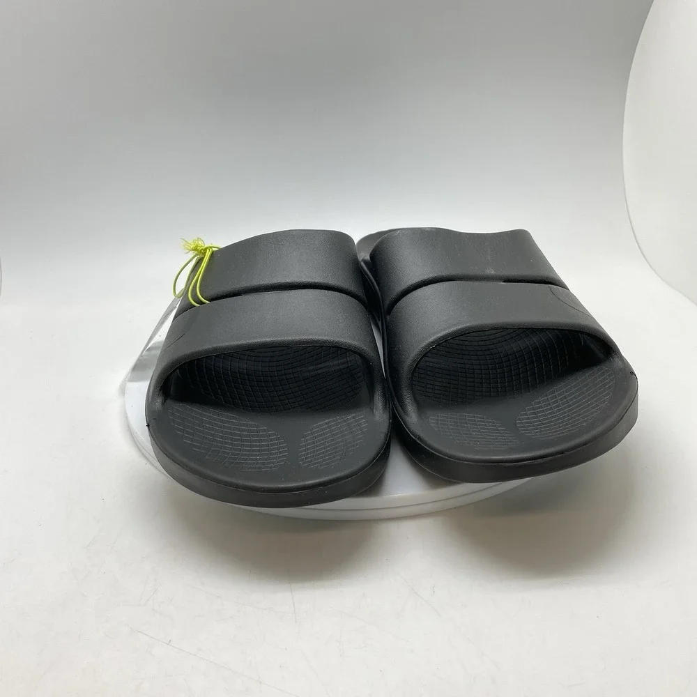 Oofos OOahh Sport Sandals Mens 14 Womens 16 Black Open Slip On Recovery Rubber